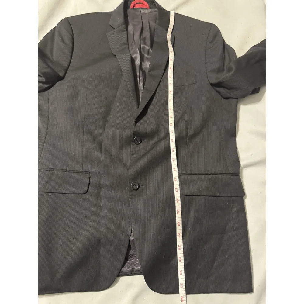 Alfani Mens Size 42R Slim-Fit Stretch Charcoal Black Suit Jacket Wool Blazer